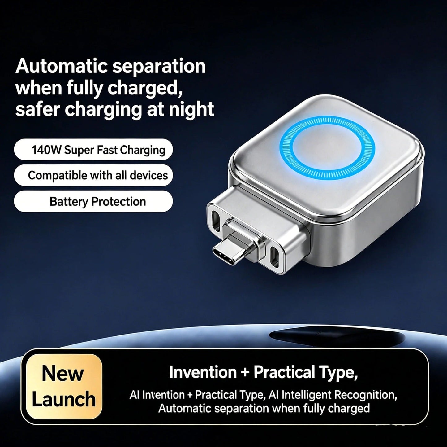 Auto Eject Charging Adapter | محول شحن USB-C بفصل تلقائي ذكي